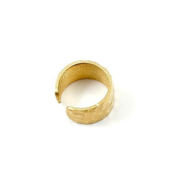 イヤーカフ ピアス 幅広 メンズ イエローゴールドk18 18k イヤリング 片耳 イヤカフ 槌目 槌打ち ロック仕上げ 18金 男性用 人気 セール saleの画像