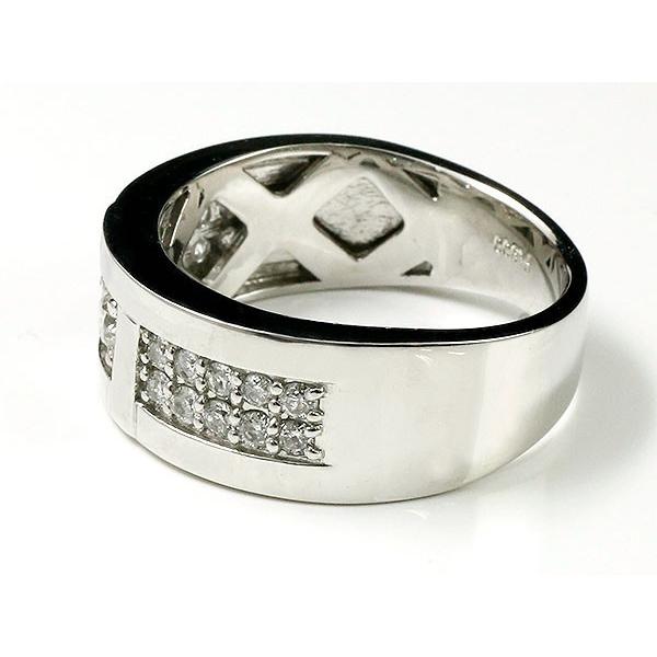 メンズ ダイヤモンド プラチナリング 指輪 幅広 ダイヤ pt900 