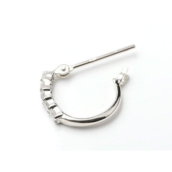 プラチナ フープピアス ダイヤモンド 0.2ct pt900 リング シンプル 