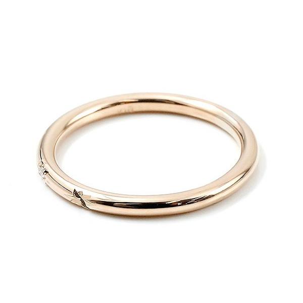 婚約指輪 18金 リング ダイヤモンド 一粒 レディース ゴールド 18k 細め 華奢 指輪 ピンキーリング ピンクゴールドk18 シンプル ストレート 送料無料 人気 saleの画像