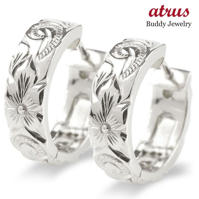 想像を超えての ハワイアンジュエリー ピアス メンズ プラチナ プラチナ ピアス フープピアス 中折れ式ピアス Pt900 ミル打ち マイレ スクロール プルメリア ピアス リング 国際ブランド 5starbazar Com