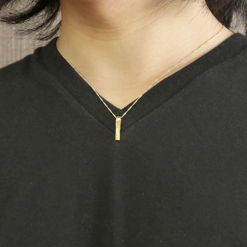 贅沢屋の 純金 ネックレス 24金 トップ メンズ ペア バー ダイヤモンド