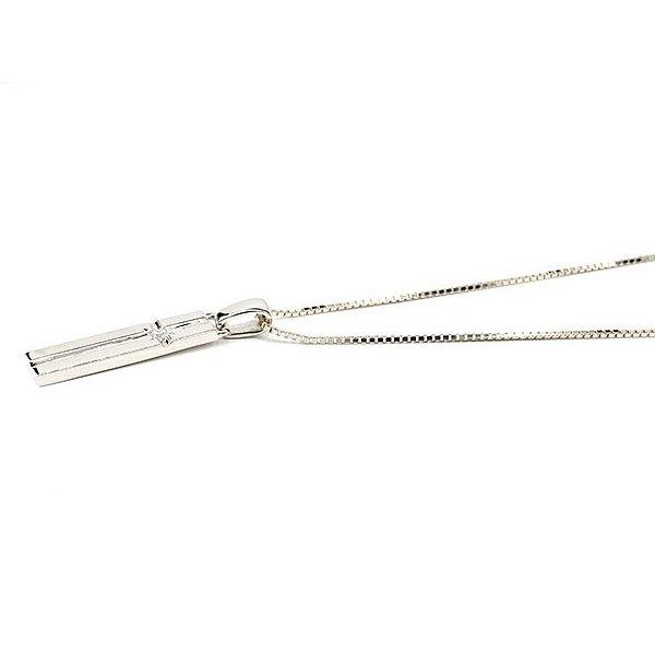 メンズ プラチナネックレス クロス バーネックレス トップ ダイヤモンド 一粒 pt900 プレートネックレス トップ トレジャーハンター 送料無料 セール saleの画像