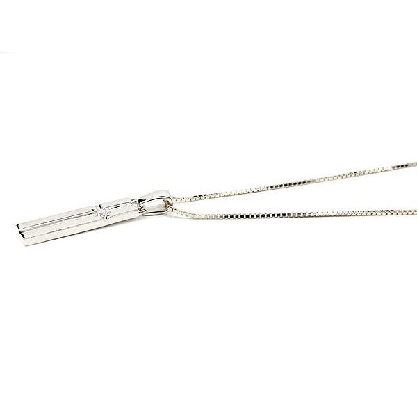 メンズ ネックレス トップ シルバー925 クロス バーネックレス ダイヤモンド 一粒 ペンダント sv925 プレートネックレス トレジャーハンター セール saleの画像