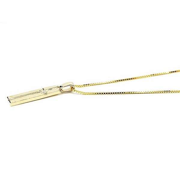 メンズ ネックレス トップ クロス イエローゴールドk18 バーネックレス ダイヤモンド 18金 18ｋ プレートネックレス トレジャーハンター 人気 セール saleの画像