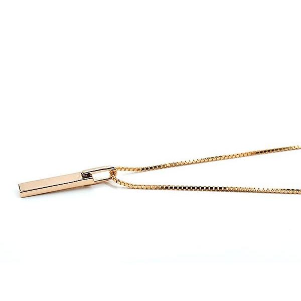 メンズ ネックレス ピンクゴールドk18 バーネックレス トップ ブラックダイヤモンド ダイヤ 18金 18ｋ プレートネックレス トップ トレジャーハンター 人気 SALE_2