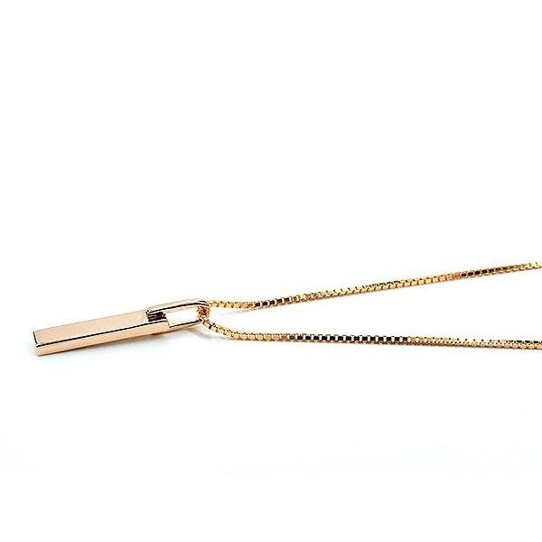 メンズ ネックレス ピンクゴールドk18 バーネックレス トップ ブラックダイヤモンド ダイヤ 18金 18ｋ プレートネックレス トップ トレジャーハンター 人気 SALE_2
