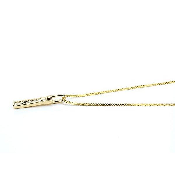 18金ネックレス トップ メンズ イエローゴールドk18 バー ブラックダイヤモンド ダイヤ ペンダント 18ｋ チェーン プレート トレジャーハンター セール SALE_1