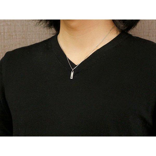 プラチナ ネックレス トップ ブラックダイヤモンド ダイヤ バーネックレス pt900 シンプル 人気 おしゃれ トレジャーハンター 男女兼用 送料無料 セール saleの画像