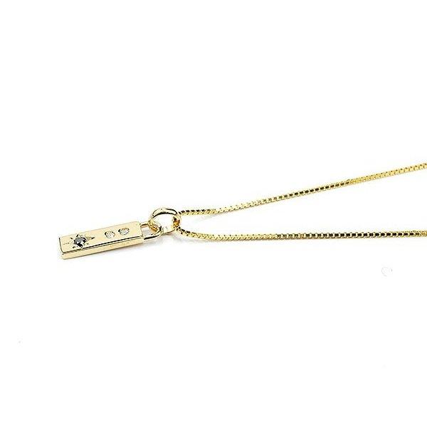 ゴールド ネックレス トップ ブラックダイヤモンド ダイヤ バーネックレス 10ｋイエローゴールドk10 10金 トレジャーハンター 男女兼用 送料無料 セール SALE_1