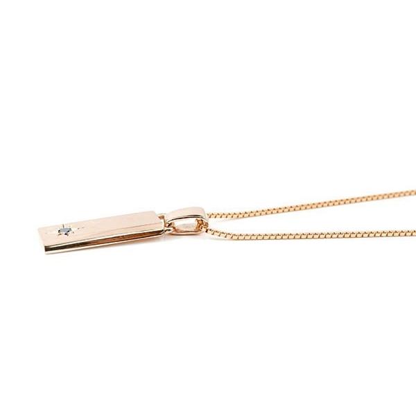 18金 ネックレス ブラックダイヤモンド メンズ ペンダントトップ ピンクゴールド 18k バーネックレス トップ つや消し 人気 おしゃれ 送料無料 セール saleの画像