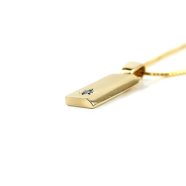 18金 ネックレス ブラックダイヤモンド メンズ ペンダントトップ イエローゴールド 18k バーネックレス トップ つや消し 人気 おしゃれ 送料無料 セール saleの画像