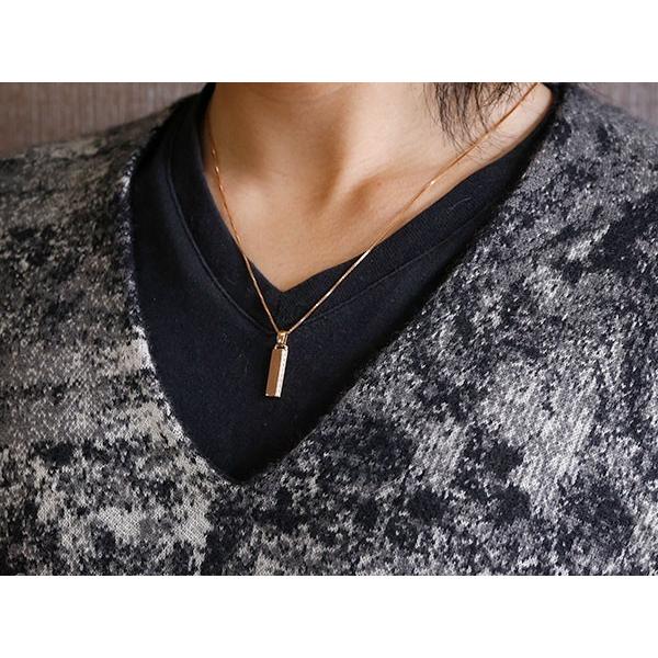 メンズ ネックレス トップ ピンクゴールドk10 バーネックレス トップ ダイヤモンド ダイヤ 10金 10k プレートネックレス トップ トレジャーハンター 人気 saleの画像