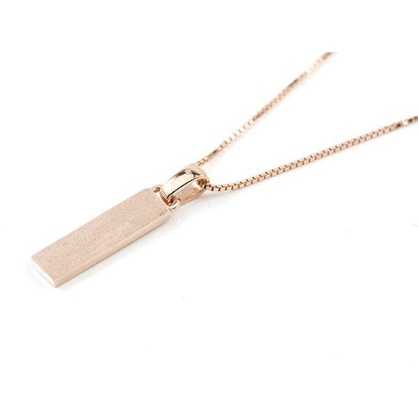正規品直輸入 シンプルなバータイプネックレス トレジャーハンター プレートネックレス チェーン 10k 10金 ペンダント ダイヤ ダイヤモンド バー ネックレス ピンクゴールドk10 メンズ ネックレス メンズアクセサリー