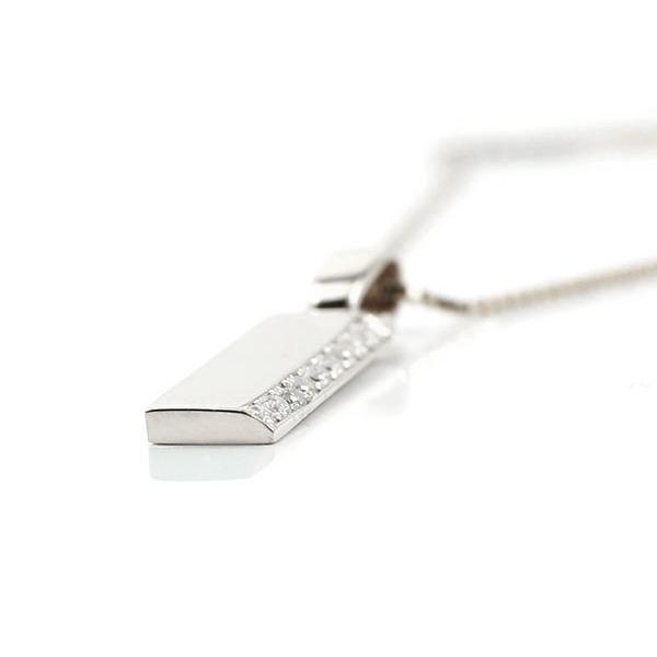 プラチナ ネックレス メンズ バーネックレス トップ ダイヤモンド