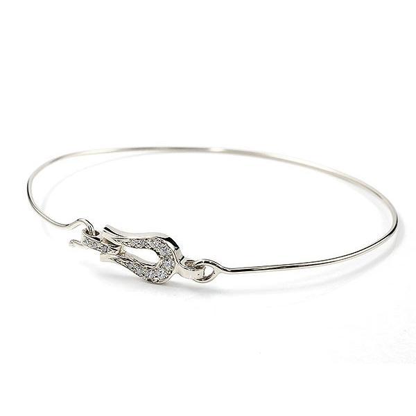 プラチナ ブレスレット メンズ バングルダイヤモンド 馬蹄 ホースシュー pt900 華奢 細身 送料無料 人気 セール SALE