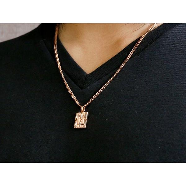 ネックレス メンズ 喜平用 ピンクゴールドk10 メタルバンド 時計 ペンダントトップ 10金 つや消し 男性用 地金 人気 送料無料 セール saleの画像
