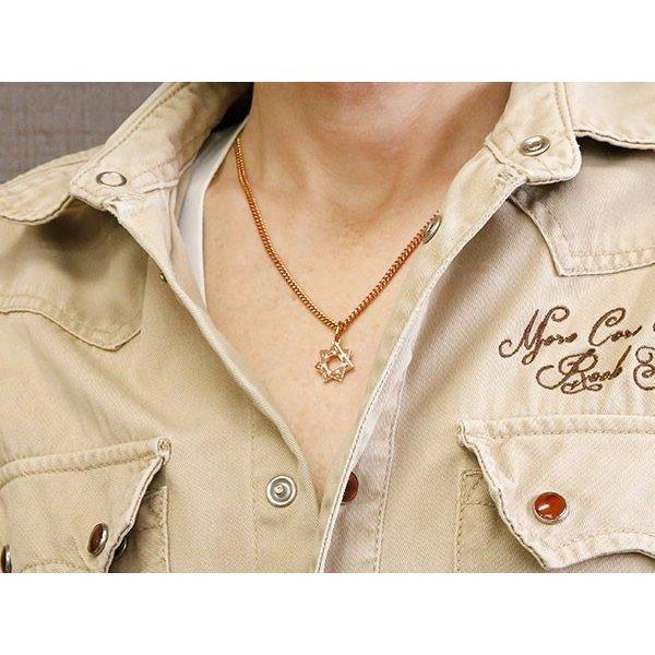喜平 ネックレス トップ メンズ ピンクゴールドk10 ダイヤモンド キヘイ ペンダント 七芒星 幾何学 10金 コントラッド 東京 シンプル 送料無料 セール saleの画像