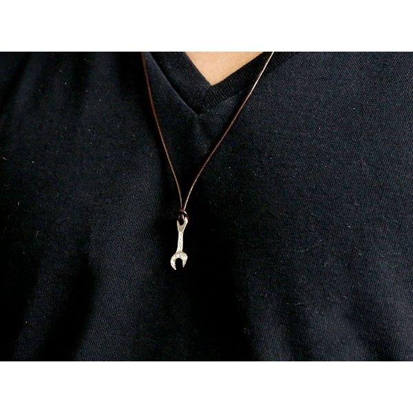 ネックレス トップ メンズ シルバー ダイヤモンド ペンダント スパナ レンチ sv925 チェーン 人気 シンプル 送料無料 セール saleの画像