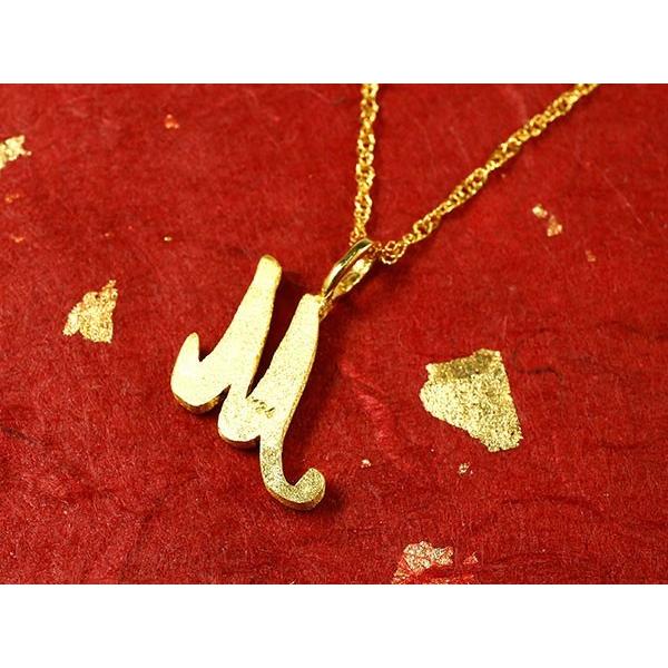 純金 ネックレス 24金 トップ メンズ 選べるイニシャル ゴールド 24K アルファベット 筆記体 ペンダントトップ ゴールド k24 男性 シンプル 送料無料 SALE_3