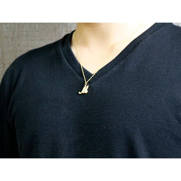 純金 ネックレス 24金 トップ メンズ 選べるイニシャル ゴールド 24K アルファベット 筆記体 ペンダントトップ ゴールド k24 男性 シンプル 送料無料 SALE_4