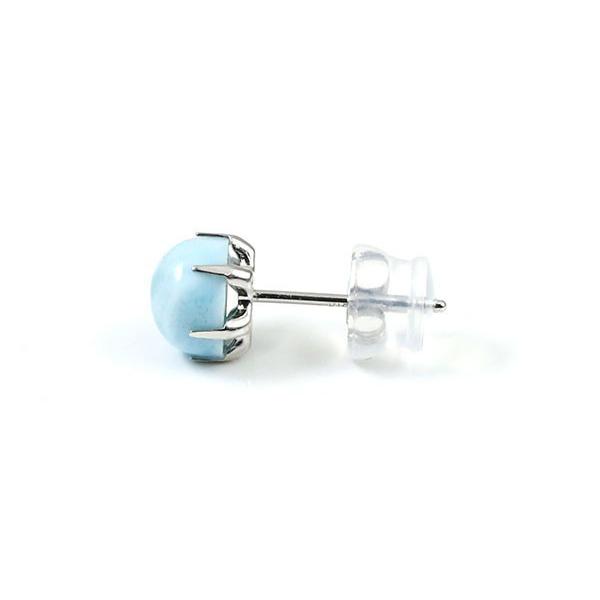 ピアス メンズ 片耳ピアス 一粒 ラリマー ピアス ホワイトゴールドk10 10金 天然石 スタッドピアス シンプル 宝石 あすつく 送料無料 人気 セール SALE