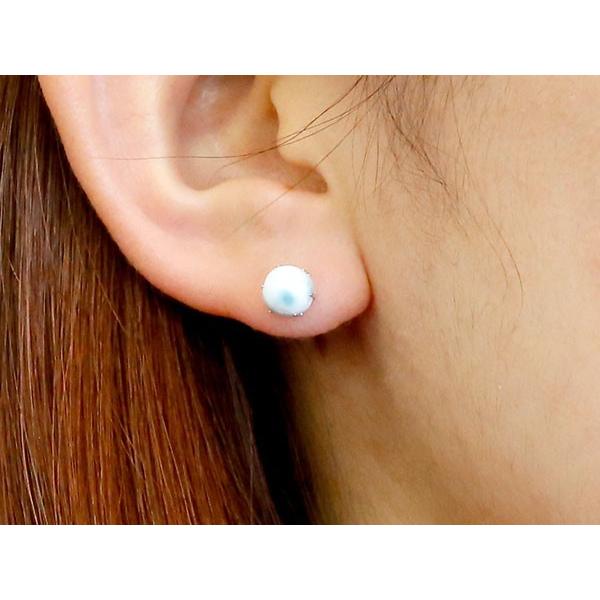 ピアス メンズ 片耳ピアス 一粒 ラリマー ピアス ホワイトゴールドk10 10金 天然石 スタッドピアス シンプル 宝石 あすつく 送料無料 人気 セール SALE