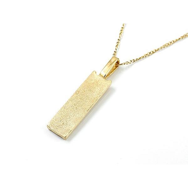 18金ネックレス トップ メンズ バー イエローゴールドk18 チェスパターン 地金 シンプル 男性用 ホーニング加工 つや消し トレジャーハンター セール saleの画像