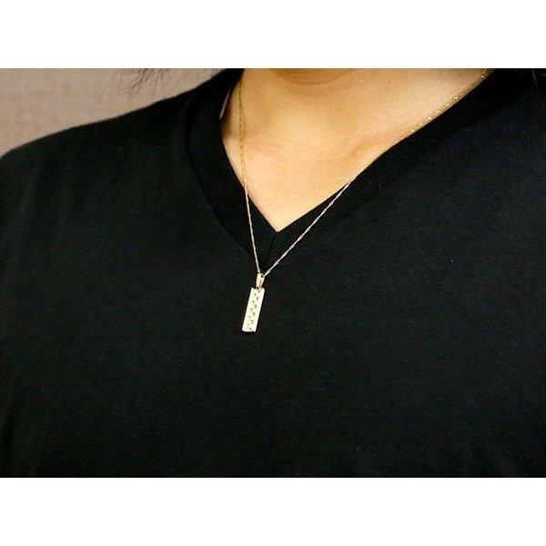 18金ネックレス トップ メンズ バー イエローゴールドk18 チェスパターン 地金 シンプル 男性用 ホーニング加工 つや消し トレジャーハンター セール saleの画像