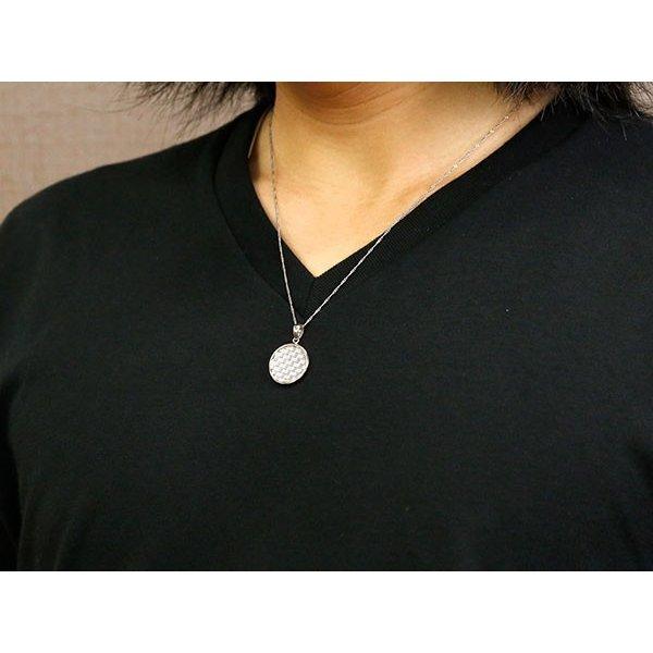 シルバー ネックレス トップ sv925 コイン型 ペンダントトップ チェスパターン シンプル 人気 おしゃれ トレジャーハンター 男女兼用 送料無料 セール saleの画像