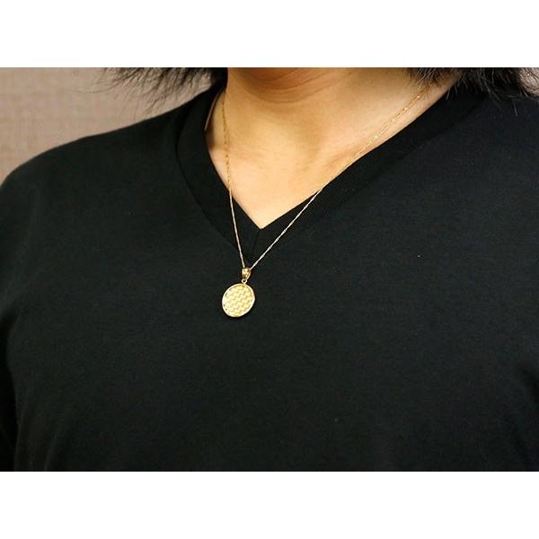 ゴールド ネックレス トップ コイン型 ペンダントトップ メンズ チェスパターン 10金 10k イエローゴールドk10 シンプル トレジャーハンター 送料無料 セールの画像