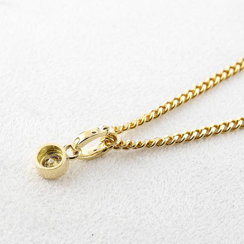 18金 ネックレス ペンダントトップ 喜平 トップ メンズ ゴールド 18k ダイヤ 一粒 ブラウンダイヤモンド 0.5ct k18 キヘイ チェーン あすつく 送料無料 saleの画像