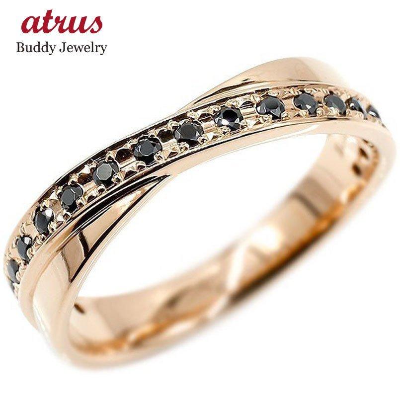 メンズ リング ピンクゴールドk18 ブラックダイヤモンド ピンキーリング ブラックダイヤ 指輪 18金 宝石 男性用 送料無料 人気 セール SALE