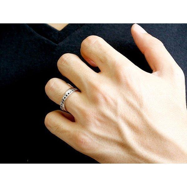 メンズ リング シルバー ブラックダイヤモンド ピンキーリング ブラックダイヤ 指輪 sv925 宝石 男性用 送料無料 人気 セール saleの画像
