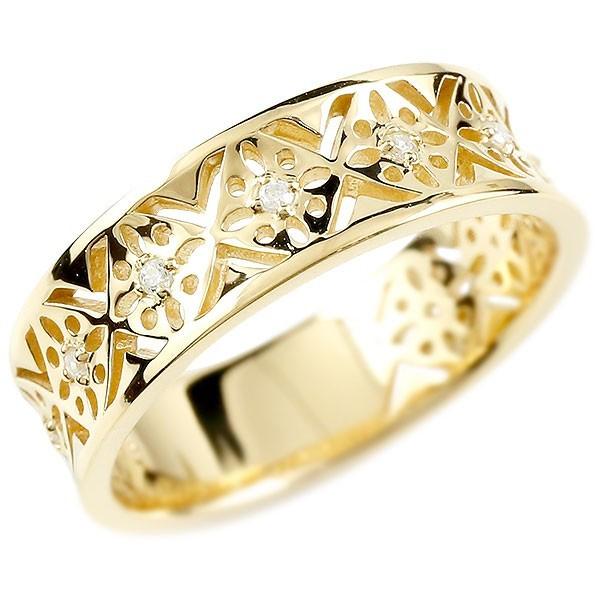 超人気の 婚約指輪 ダイヤ リング イエローゴールドk10 ダイヤモンド ピンキーリング 幅広指輪 透かし エンゲージリング 10金 宝石 レディース 送料無料 55 以上節約 Www Ladislexia Net