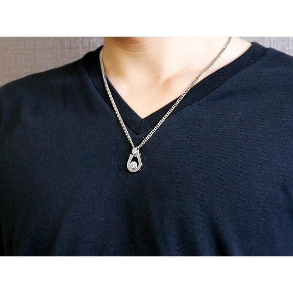 プラチナ ネックレス メンズ トップ pt900 喜平 ダイヤモンド 一粒 
