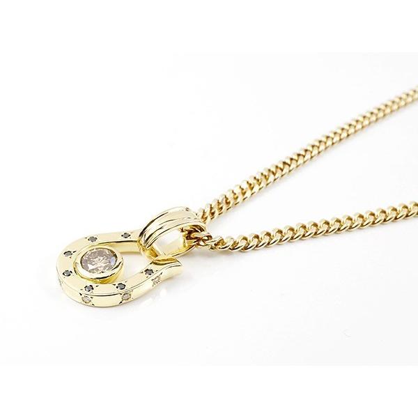 早い者勝ち訳あり！ ネックレス メンズ イエローゴールドk18 喜平 ブラウンダイヤモンド 大粒 ブラックダイヤモンド 馬蹄 ペンダントトップ 18金 ホースシュー キヘイ 【QGW2921211420】(102096円)