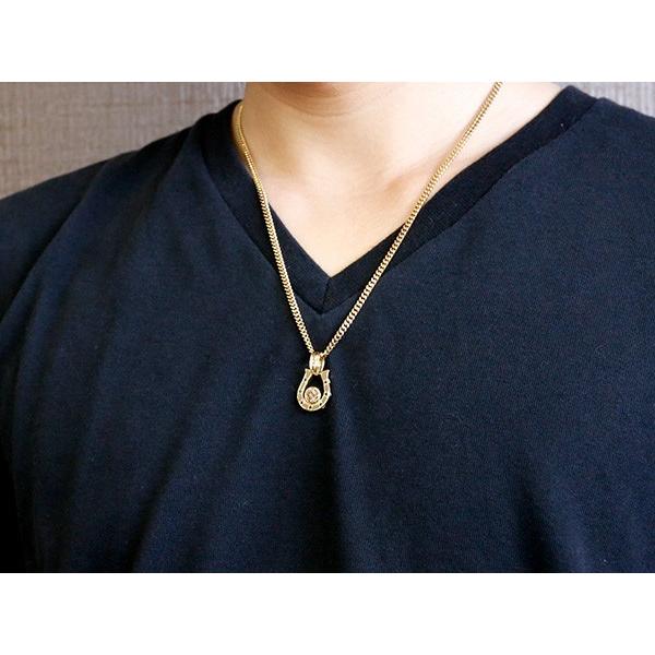 早い者勝ち訳あり！ ネックレス メンズ イエローゴールドk18 喜平 ブラウンダイヤモンド 大粒 ブラックダイヤモンド 馬蹄 ペンダントトップ 18金 ホースシュー キヘイ 【QGW2921211420】(102096円)