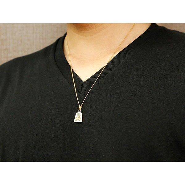 ネックレス トップ メンズ イエローゴールドk10 将棋 王将 駒 10金 シンプル ホーニング加工 つや消し 王 トレジャーハンター 送料無料 人気 セール SALE_3