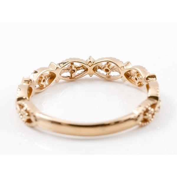 婚約指輪 ダイヤ リング ダイヤモンド ピンクゴールドk18 18k エンゲージリング指輪 透かし ミル打ち ピンキーリング 18金 レディース 送料無料 セール saleの画像