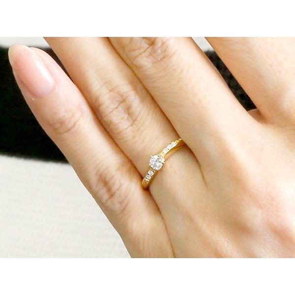 リング ゴールド 婚約指輪 ダイヤ ダイヤモンドイエローゴールドk18 