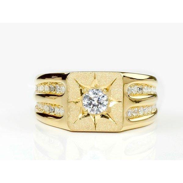ジュエリー工房アトラス メンズ リング ダイヤモンド イエローゴールド  