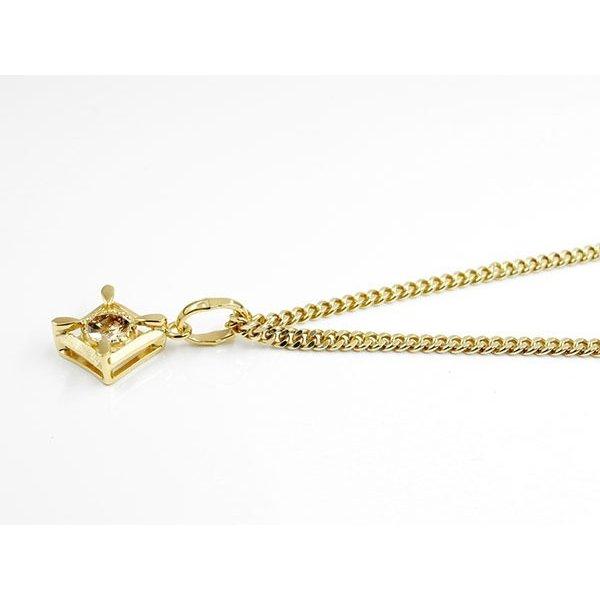 ネックレス メンズ 18金 ペンダントトップ ブラウンダイヤモンド 1.0ct 一粒 大粒 喜平 トップ ゴールド 18k キヘイ シンプル コントラッド 東京 送料無料 SALE