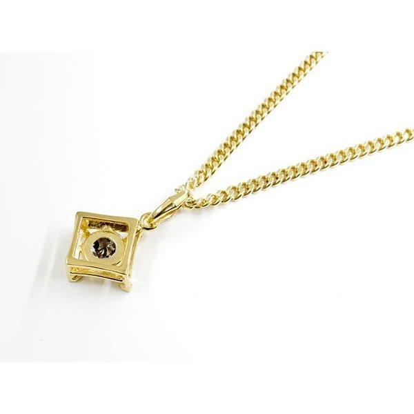 ネックレス メンズ 18金 ペンダントトップ ブラウンダイヤモンド 1.0ct 一粒 大粒 喜平 トップ ゴールド 18k キヘイ シンプル コントラッド 東京 送料無料 SALE
