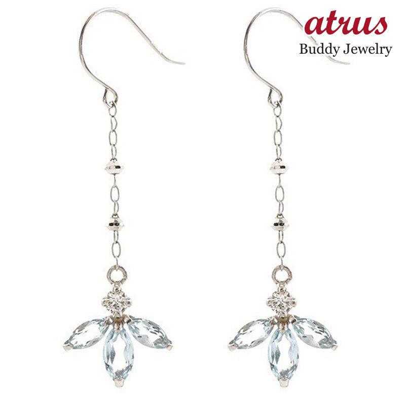 輸入品日本向け メンズ 18金ピアス 片耳ピアス ゆれるピアス 男性 18k ホワイトゴールドk18 フックピアス キュービック ブルートパーズ サファイア ゴールド Www Abtrs Com