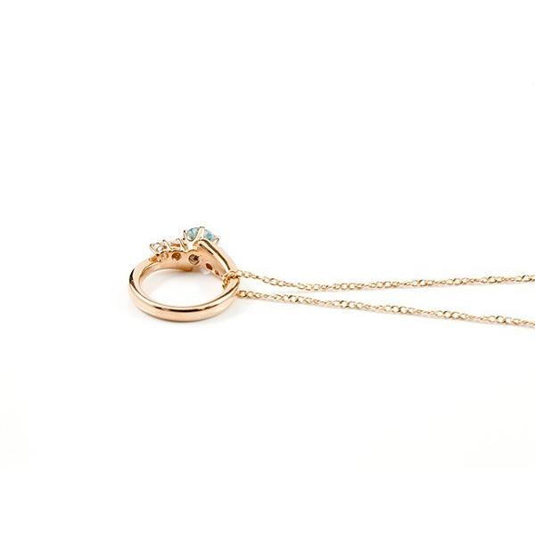 再再販 ネックレス メンズ ブルートパーズ ダイヤモンド ベビーリング ピンクゴールドk18 チェーン ネックレス シンプル ダイヤ 人気 18金 11月誕生石 男性用 青い宝石 最安値に挑戦 Loopbiketours Com