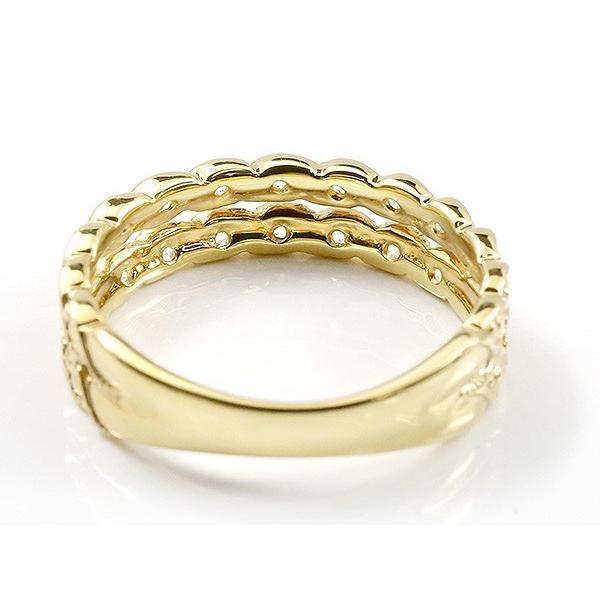 リング ゴールド 婚約指輪 ダイヤ イエローゴールドk18 ダイヤモンド エンゲージリング 2連 指輪 ミル打ち ミルグレイン 18金 レディース セール saleの画像
