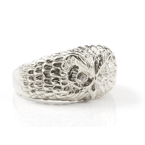 ジュエリー工房アトラス リング ふくろう ダイヤモンド シルバー925  