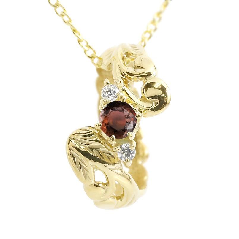 のオシャレな ハワイアンジュエリー メンズ ネックレス ガーネット ダイヤモンド ベビーリング イエローゴールドk18 チェーン ネックレス 男性用 18金 プレゼント 赤い宝石 絶対一番安い Www Skylanceronline Com