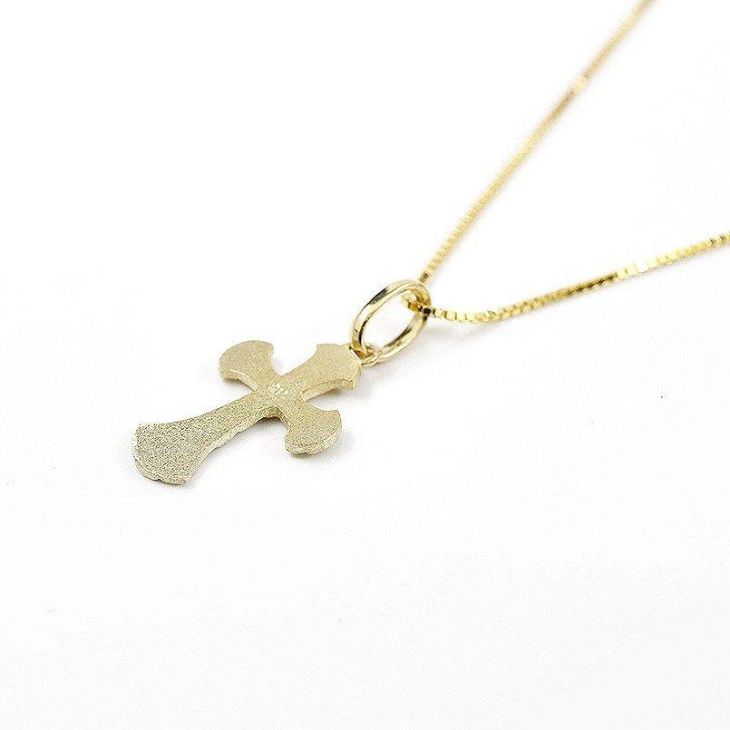 18金 ネックレス トップ メンズ k18 クロス ハワイアンジュエリー ゴールド 18k シンプル ペンダント 十字架 トレジャーハンター 男性 送料無料 セール saleの画像